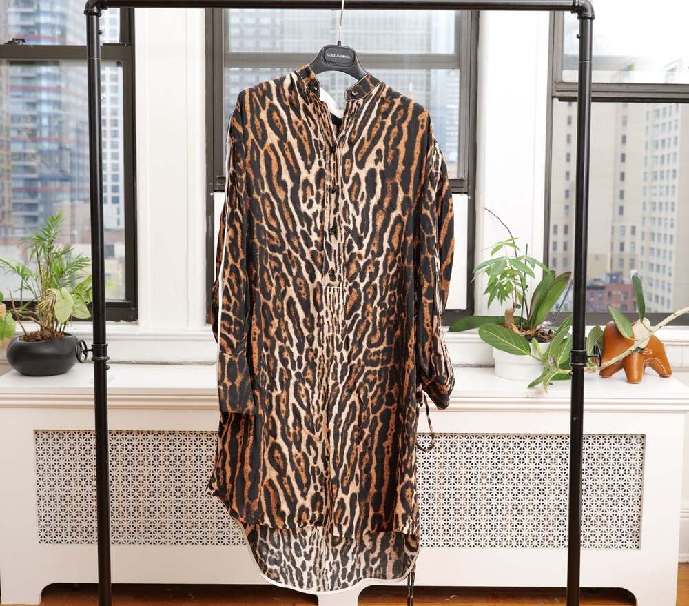 Proenza Schouler Leopard Crepe de Chine Tunic Shirt Dress (Size 2 / XS)